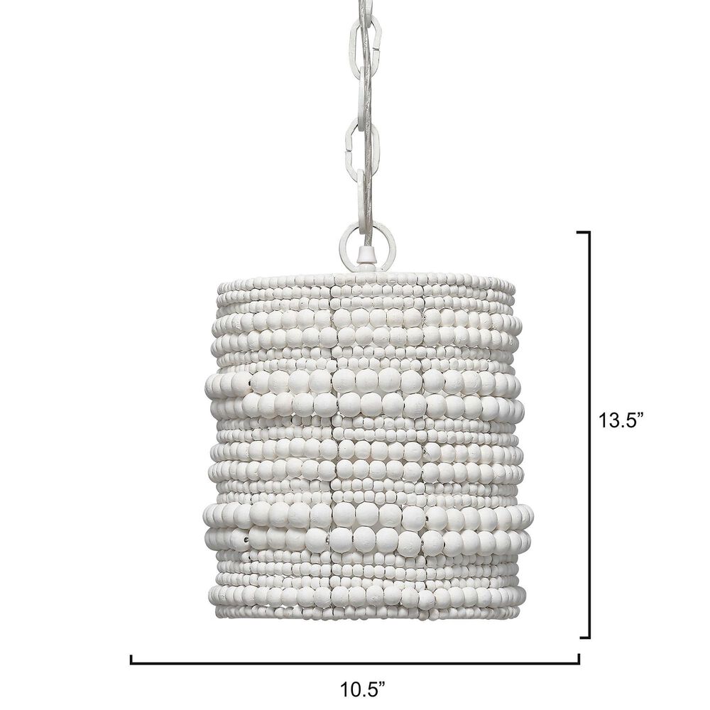 Jamie Young Direct Ship Delmont 1-Light Pendant in White, , large