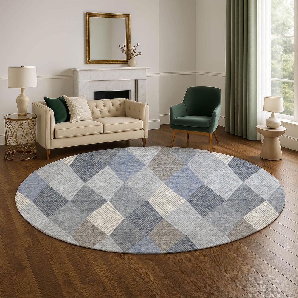 Dalyn Rug Company The Reserve TR11 Denim 8&#39; Round Indoor/Outdoor Area Rug, , large