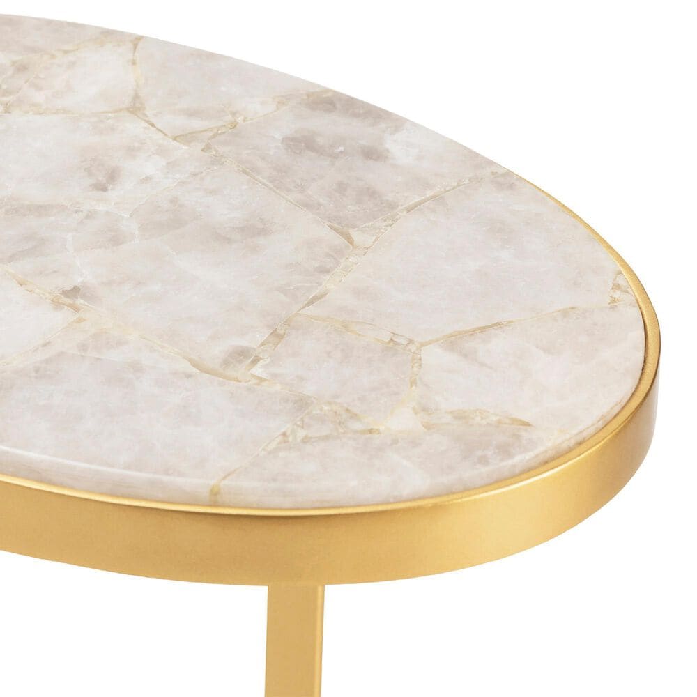 Slatehouse Victoria Drink Table in Gold and White, , large