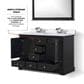 Lexora Home Dukes 48" Double Bathroom Vanity in Espresso with 2 cm White Cultured Marble Top, Rectangular Sinks and 46" Mirror, , large