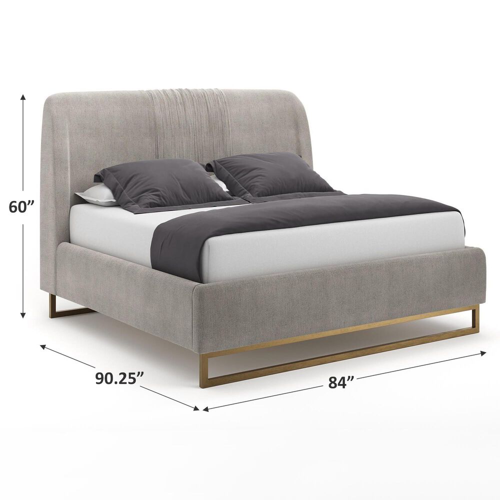 37B Mixt Nevin King Platform Bed with Antique Brass Legs in Polo Club Stone, , large