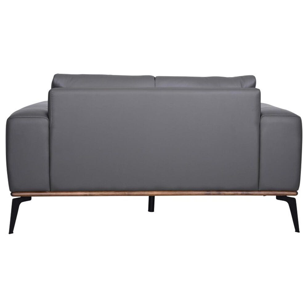 37B Pietro Stationary Leather Loveseat in Gray, , large