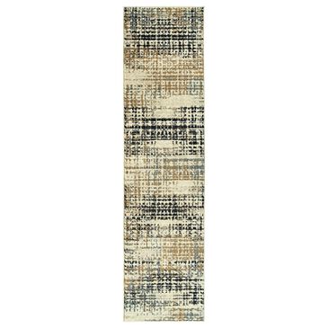 Kaleen Rugs Nashville 2" x 7"8" Blue, Chocolate, Orange and Ivory Runner, , large