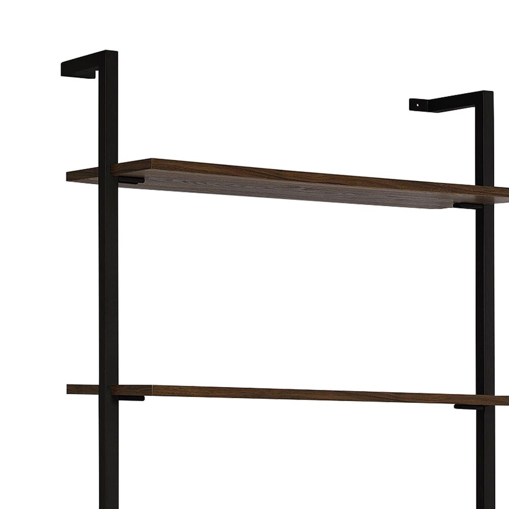 Coaster Owens 5-Shelf Storage Wall Bookcase in Walnut and Black, , large