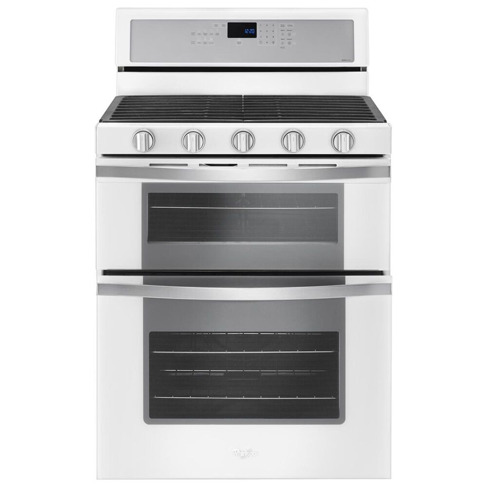 Whirlpool 6.0 Cu. Ft. Gas Double Oven Range with Center Oval Burner in White, , large
