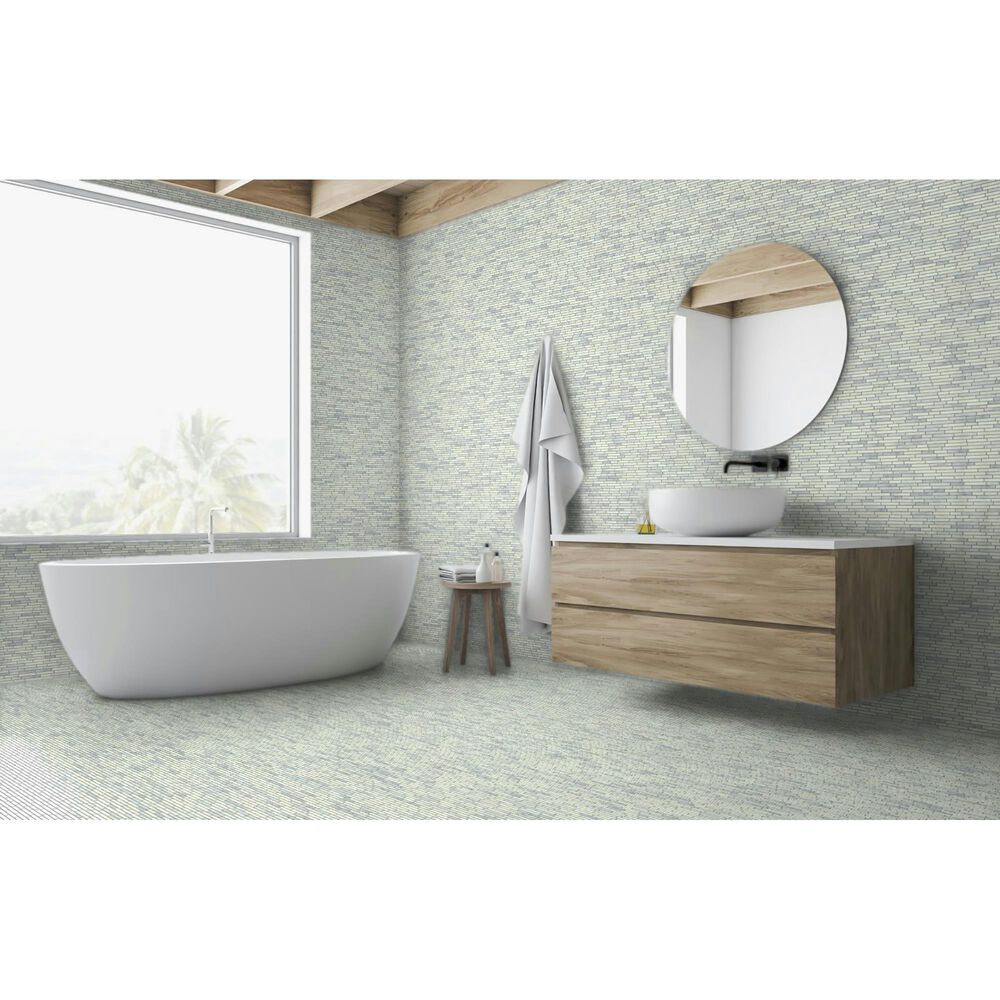 Emser Winter Frost 12&quot; x 13&quot; Marble Mosaic Sheet, , large