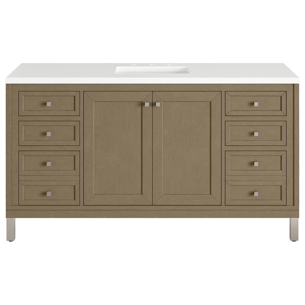 James Martin Vanities Chicago 60" Double Bathroom Vanity Cabinet in Walnut Whisper, , large