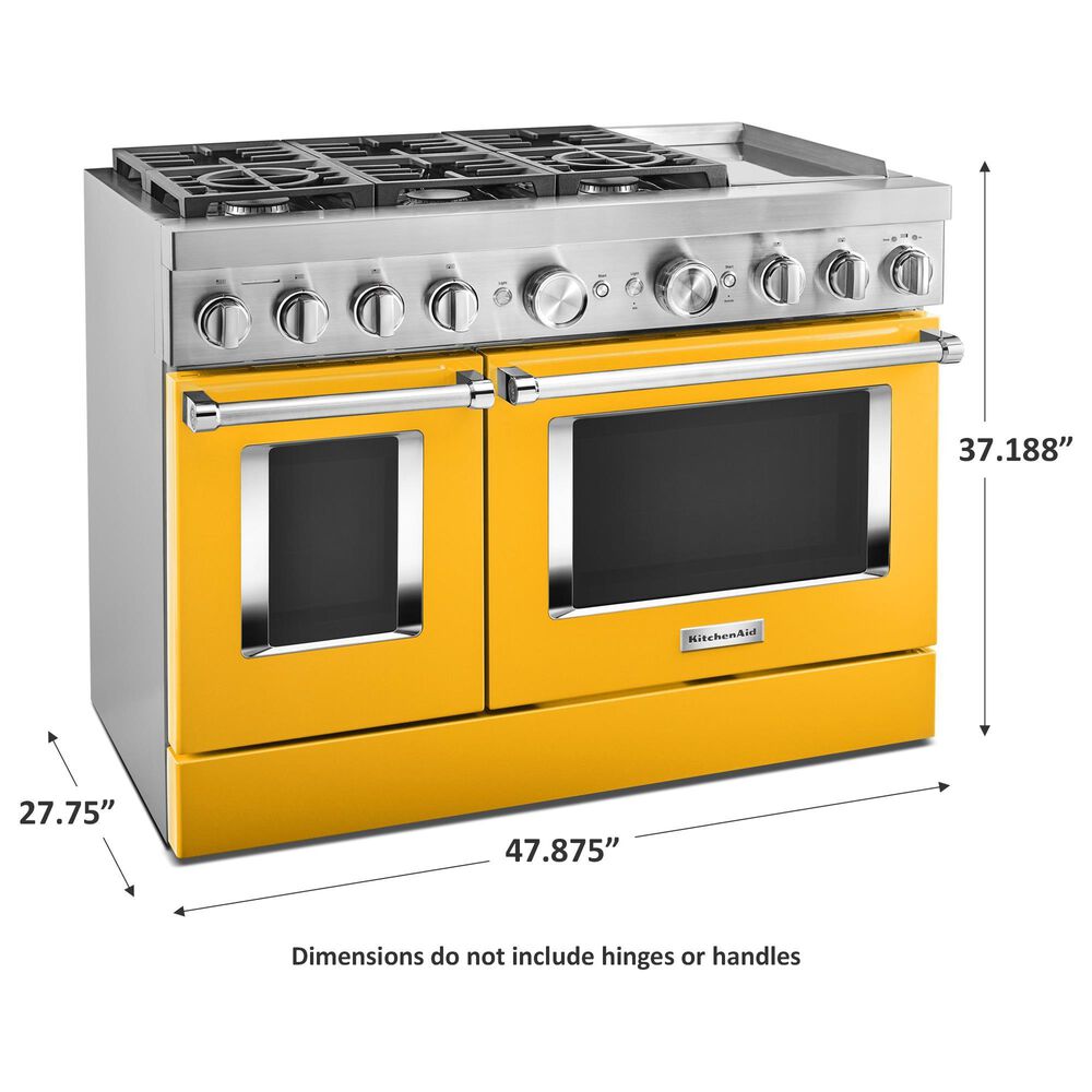KitchenAid 6.3 Cu. Ft. Freestanding Double Oven Dual Fuel Range with True Convection in Yellow Pepper, , large