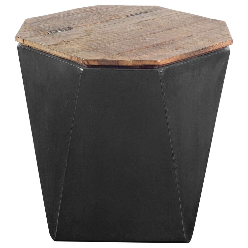 Mercana Esagono II Side Table in Black and Light Brown, , large