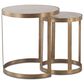 Home Trends & Design Michaelangelo Side Table in White and Antique Bronze (Set of 2), , large