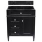 James Martin Vanities Brittany 30" Single Bathroom Vanity in Black Onyx with 3 cm Carrara White Marble Top and Rectangle Sink, , large