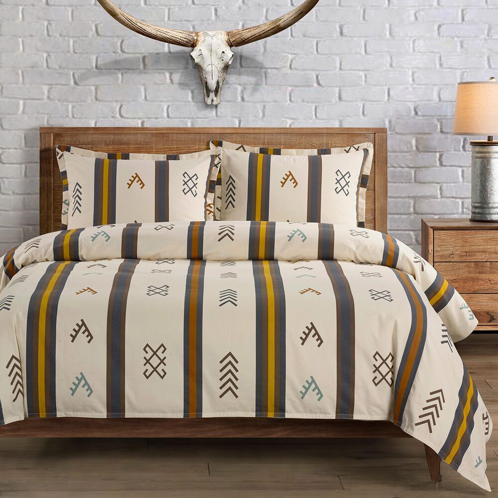 HiEnd Accents Toluca Canvas 3-Piece Super King Duvet Cover Set, , large