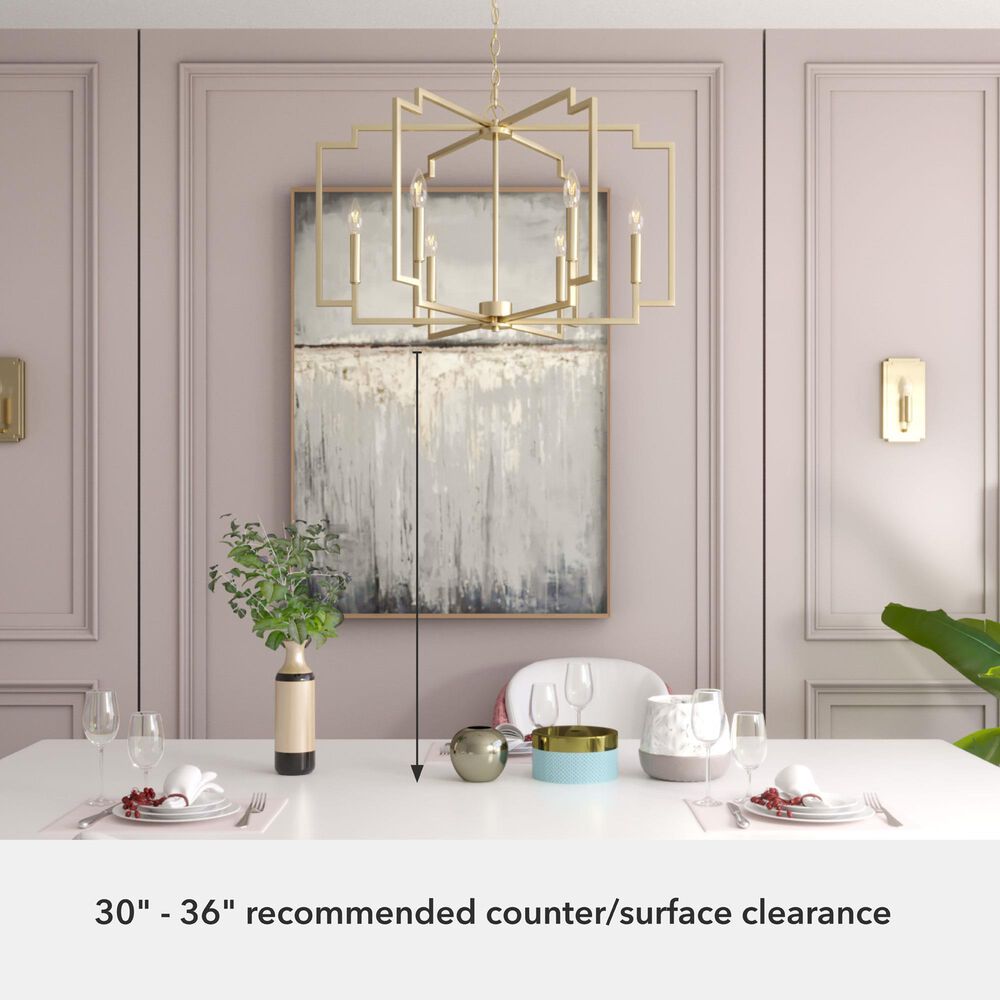 Hunter Zoanne 30&quot; 6-Light Chandelier in Alturas Gold, , large