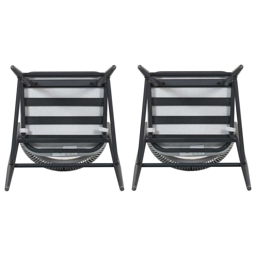Hearth and Haven 30" Outdoor Barstool with Teak Frame in Light Gray (Set of 2), , large
