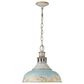 Golden Lighting Kinsley Large Pendant in Aged Galvanize Steel and Teal, , large