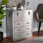 Baxton Studio Serge 3-Drawer Accent Storage Cabinet in Silver, , large