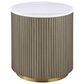 Pacific Landing Jason Round End Table in White and Greige, , large