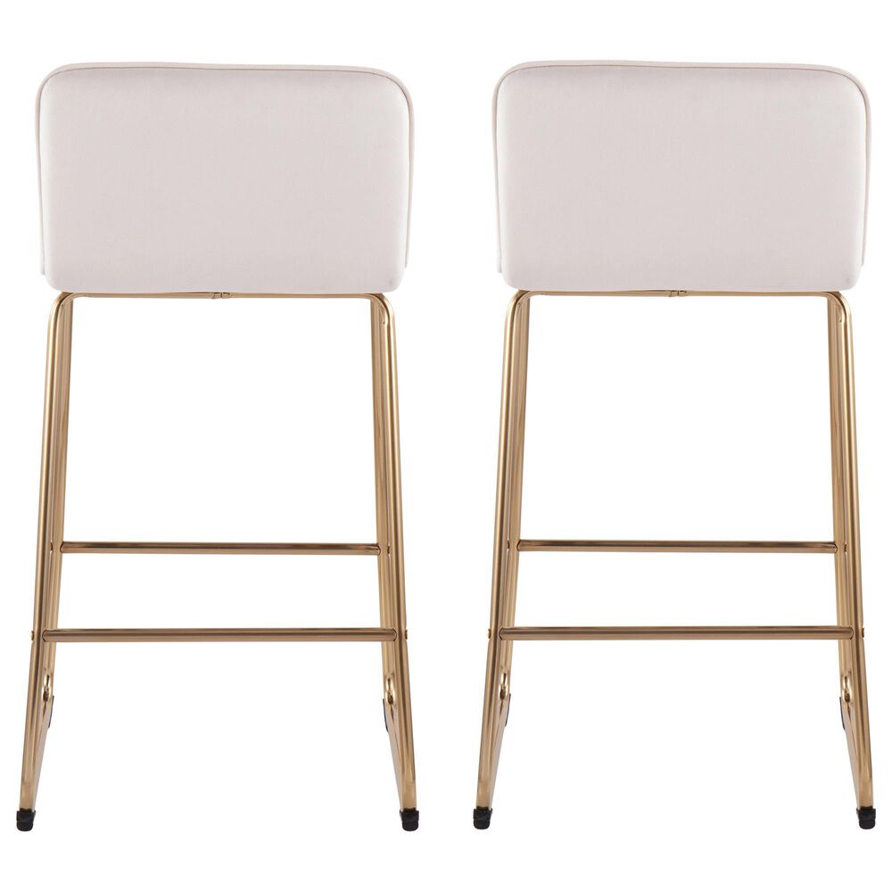 Lumisource Casper Counter Stool in Cream and Gold &#40;Set of 2&#41;, , large