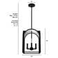 Hunter Dukestown 12" 4-Light Lantern Pendant in Natural Iron and Gold Leaf, , large