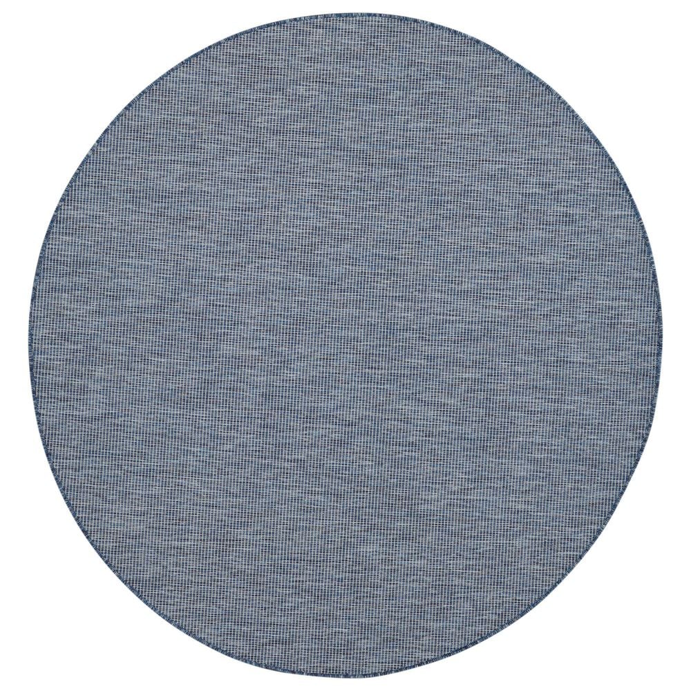 Nourison Positano 6&#39; Round Navy Blue Indoor/Outdoor Area Rug, , large