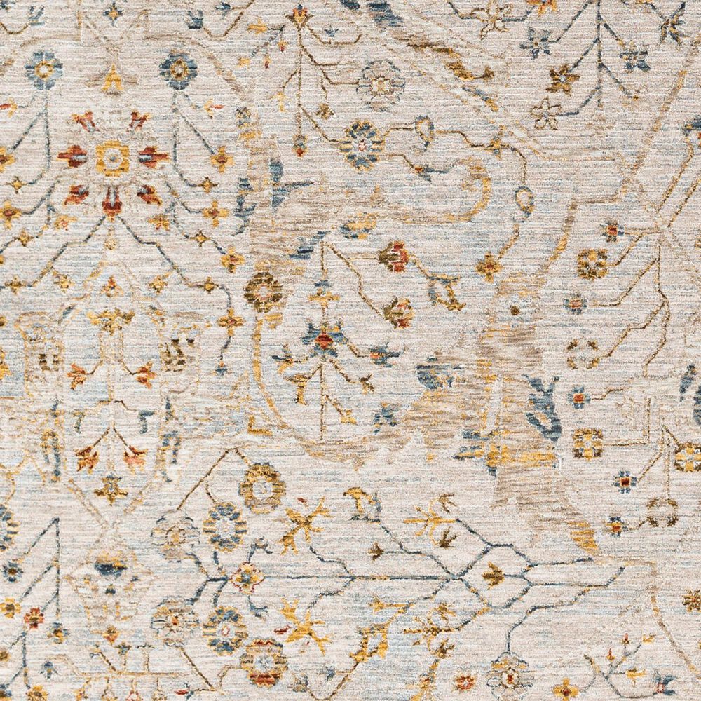Surya Reina Light Gray, Denim, Cream, Tan, Light Brown, Rust, Mustard and Olive 5&#39;3&quot; Round Area Rug, , large