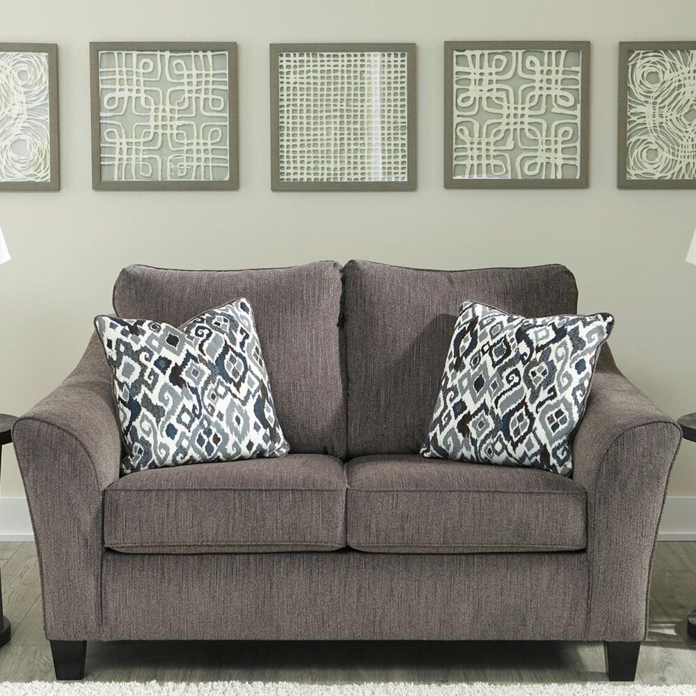 Signature Design by Ashley Nemoli Loveseat in Slate, , large