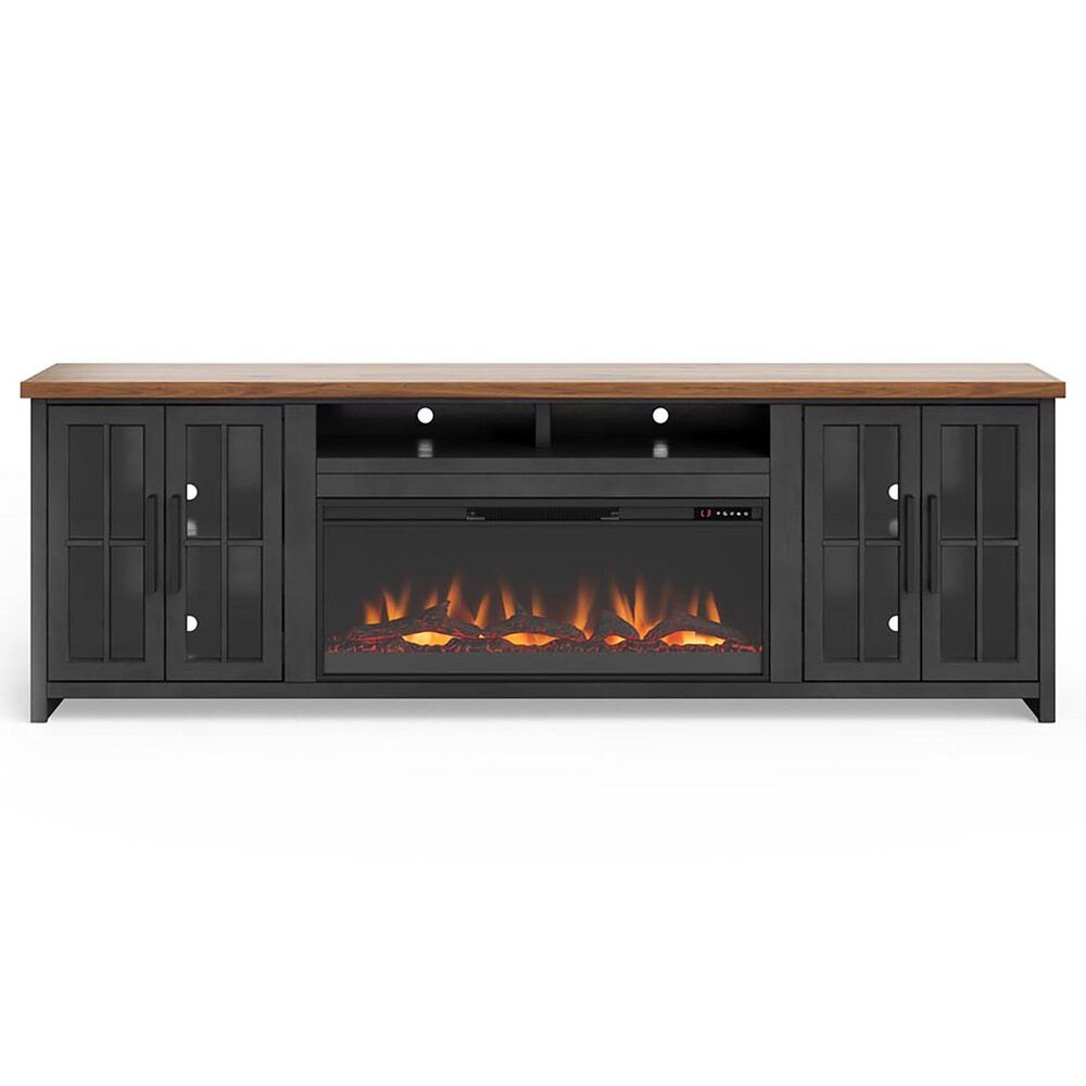 Legends Furniture Essex 97&quot; Fireplace TV Stand in Black and Whiskey, , large