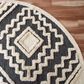 L&R Resources Sinuous Scandinavian 4" Round Gray and Cream Area Rug, , large