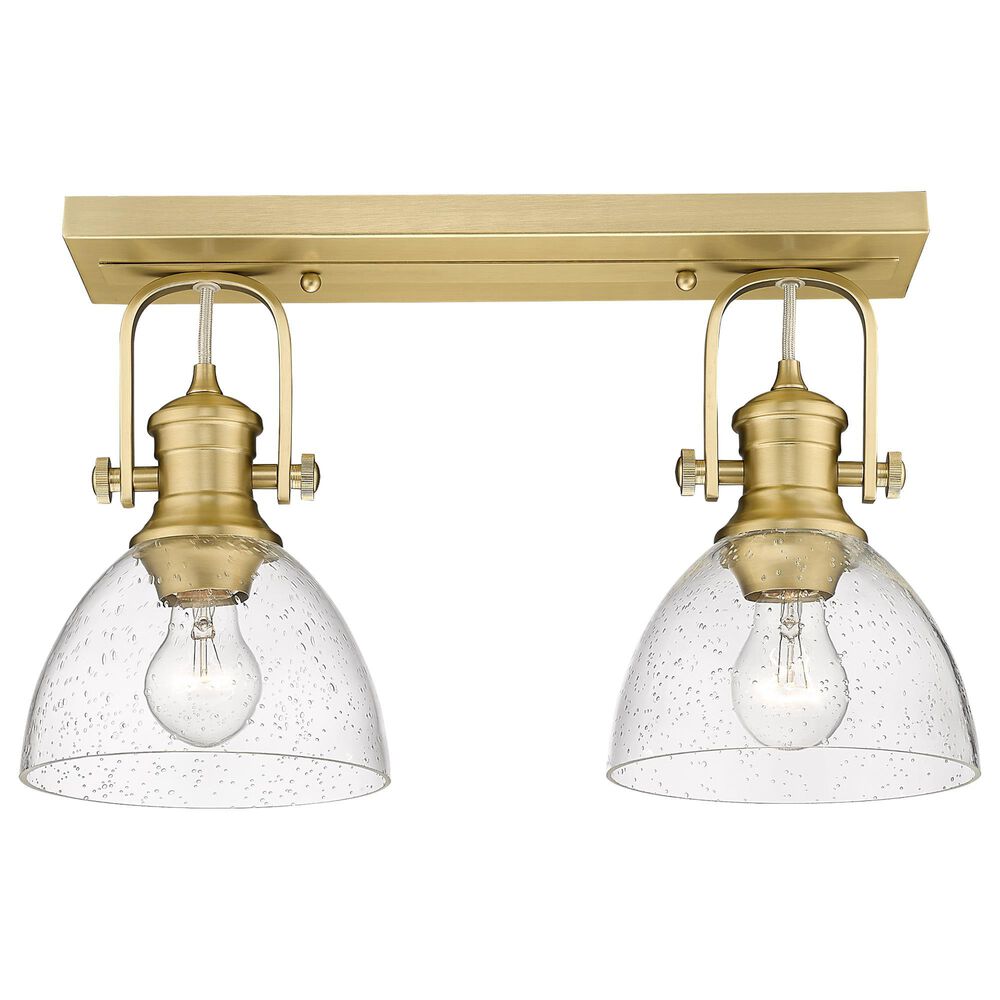 Golden Lighting Hines 2-Light Semi-Flush Light with Seeded Glass in Brushed Champagne Bronze, , large