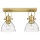 Golden Lighting Hines 2-Light Semi-Flush Light with Seeded Glass in Brushed Champagne Bronze, , large
