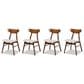 Baxton Studio Danica Side Chair with Light Grey Cushion in Walnut Brown (Set of 4), , large