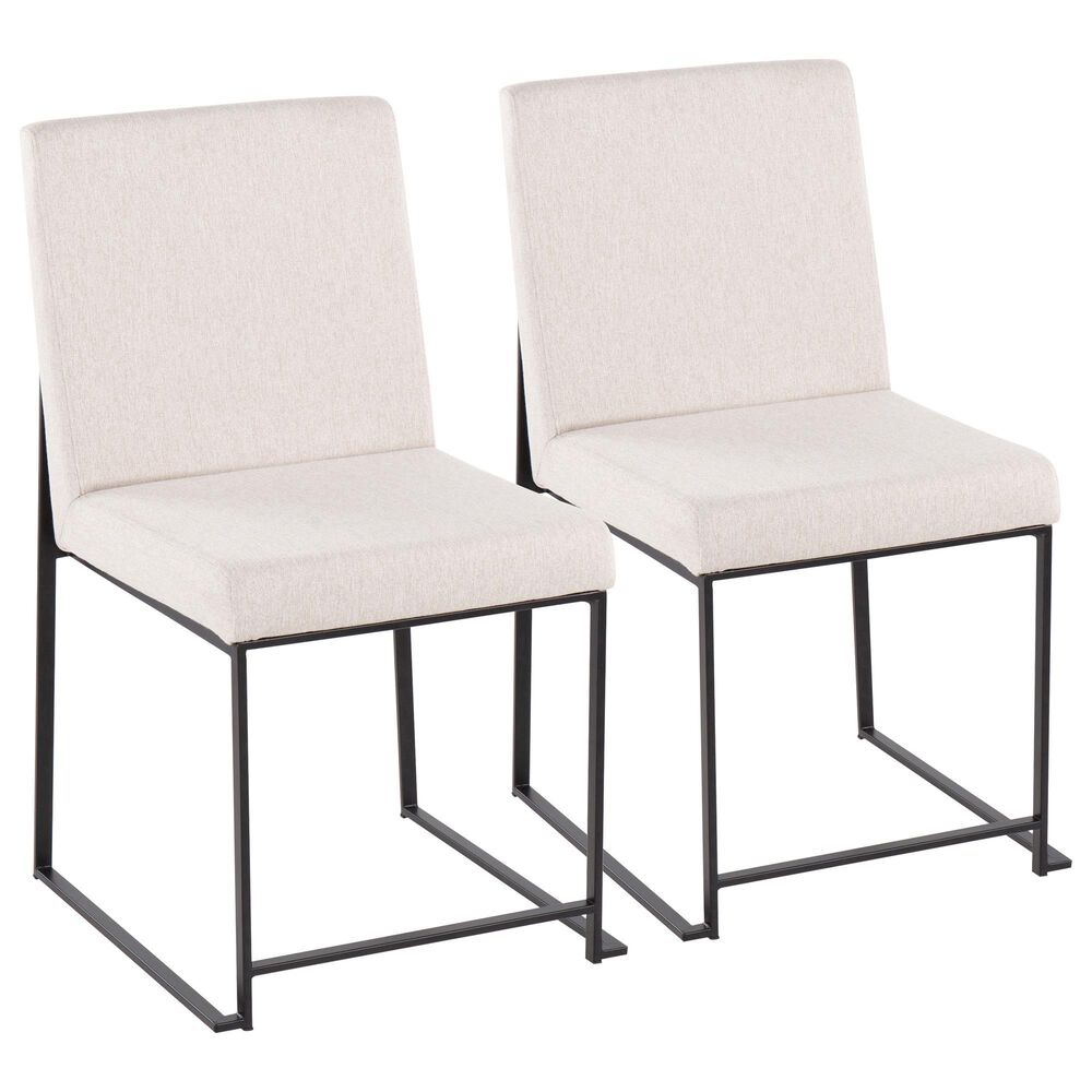 Lumisource Fuji Dining Chair with Beige Cushion in Black &#40;Set of 2&#41;, , large