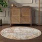 Surya Reina Light Gray, Cream, Medium Gray, Denim, Rust, Mustard and Olive 6"7" Round Area Rug, , large