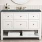 James Martin Vanities Breckenridge 48" Single Bathroom Vanity in Bright White with 3 cm Parisien Bleu Quartz Top and Rectangular Sink, , large