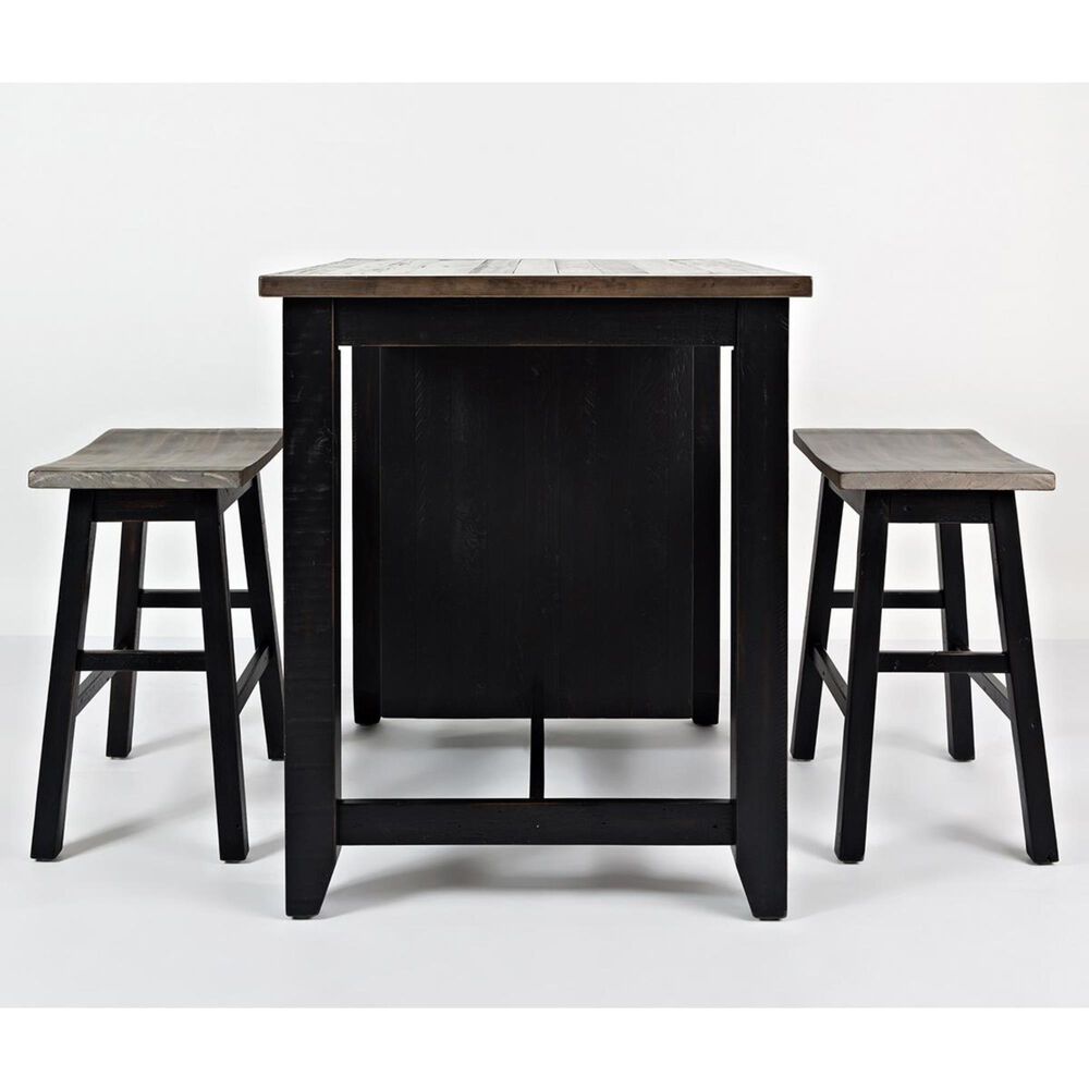 Waltham Madison County 3-Piece Counter Height Island Set in Black and Barnwood, , large