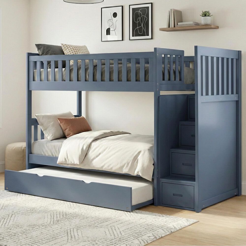 Homelegance Twin/Twin Step Bunk W/ Trundle, , large