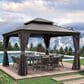 HOMLUX 12-ft x 12-ft Permanent Hardtop Gazebo Gray Gazebo with Hardtop Roof (Screen Included), , large