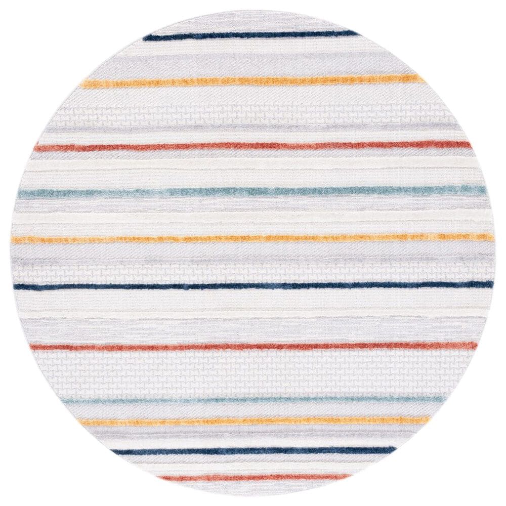 Safavieh Marrakesh 6"7" Round Ivory and Multicolor Area Rug, , large