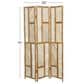 Maple and Jade 3-Panel Geometric Partition Room Divider Screen in Oiled Brown, , large