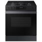 Samsung Bespoke Bespoke 6.0 Cu. Ft. Smart Slide-In Gas Range with 17K BTU Power Burner in Matte Black Steel, , large