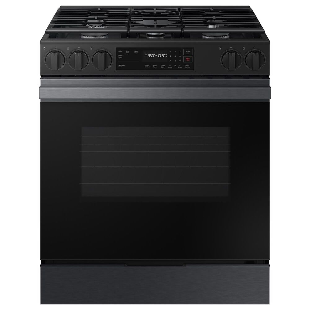 Samsung Bespoke Bespoke 6.0 Cu. Ft. Smart Slide-In Gas Range with 17K BTU Power Burner in Matte Black Steel, , large