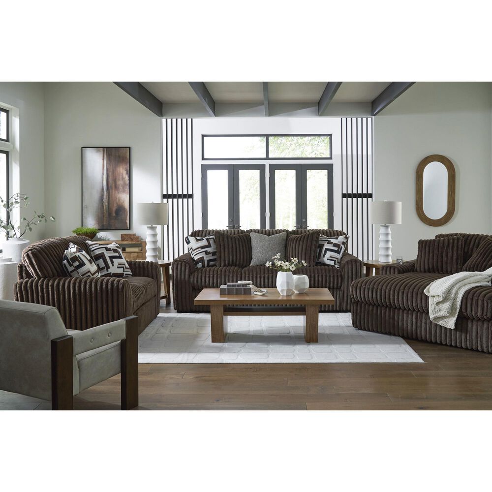 Ashley Midnight-Madness Stationary Sofa in Chocolate, , large
