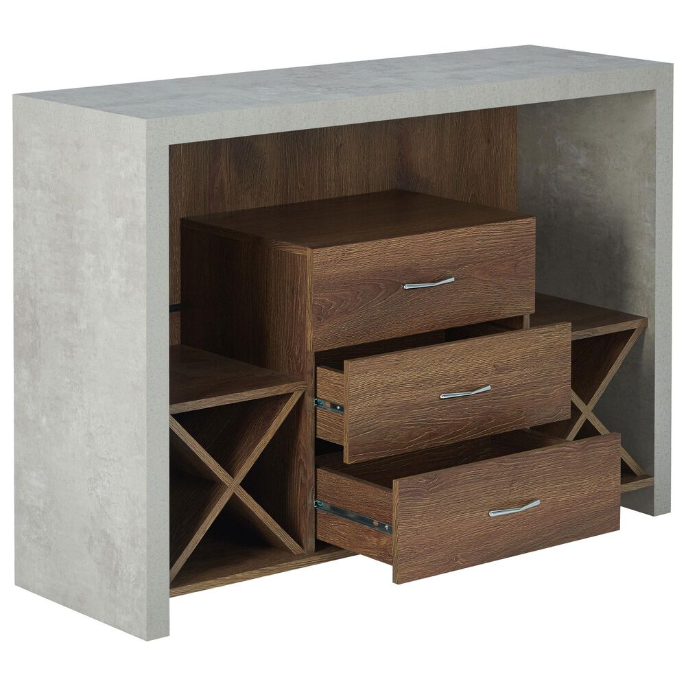 Furniture of America Wilson Buffet in Distressed Walnut, , large