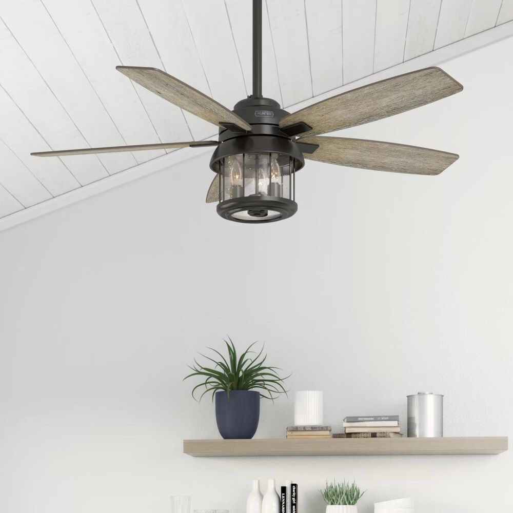Hunter Coral Bay 52&quot; Outdoor Ceiling Fan with Lights in Noble Bronze, , large