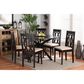 Baxton Studio Callie 7-Piece Dining Set in Sand/Dark Brown, , large