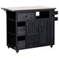 Hearth and Haven Outdoor Kitchen Island Cart with Extendable Stainless Steel Top and Adjustable Shelf in Black, , large