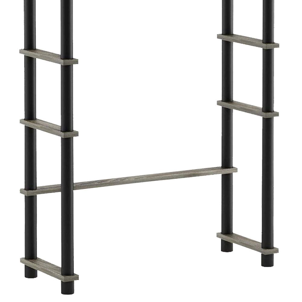 HOMLUX Turn-N-Tube 3-Shelf Over The Toilet Storage Space Saver in French Oak Grey and Black, , large