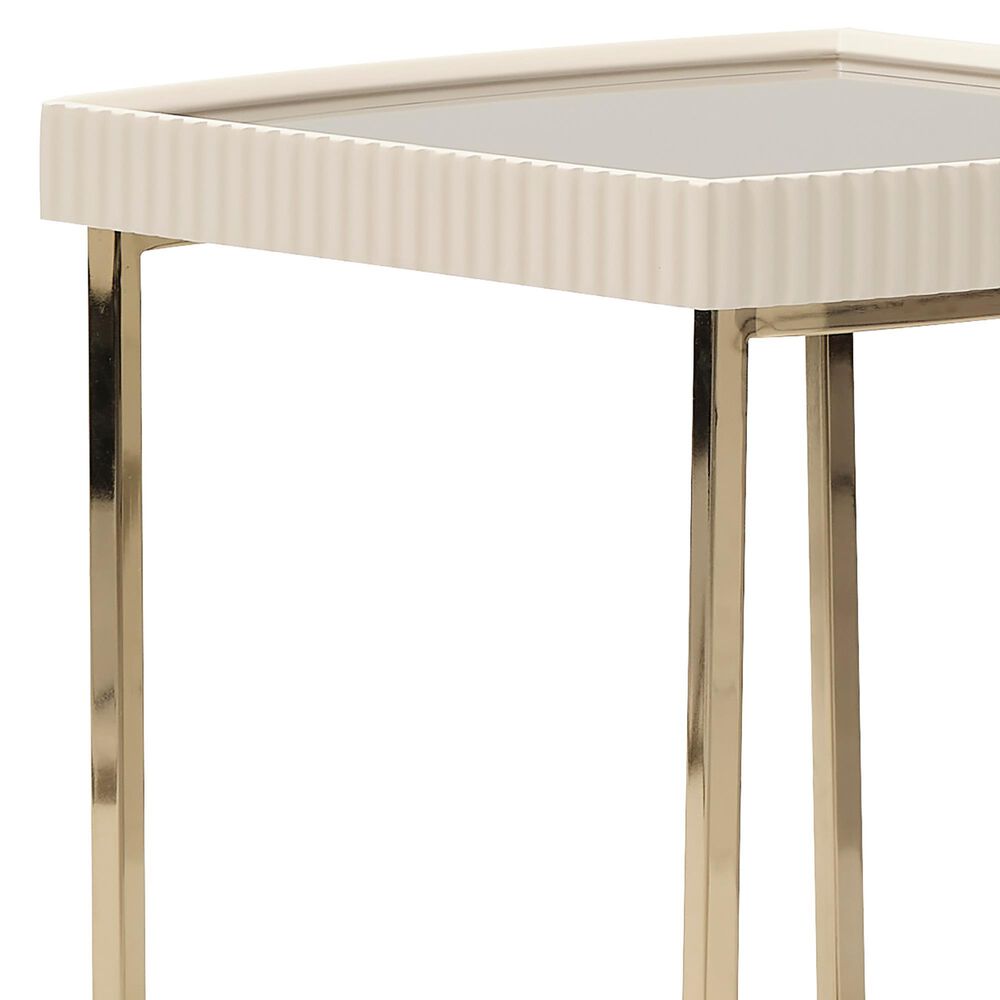 Vista Haus Lisbon End Table in Silken Matte Cream, , large