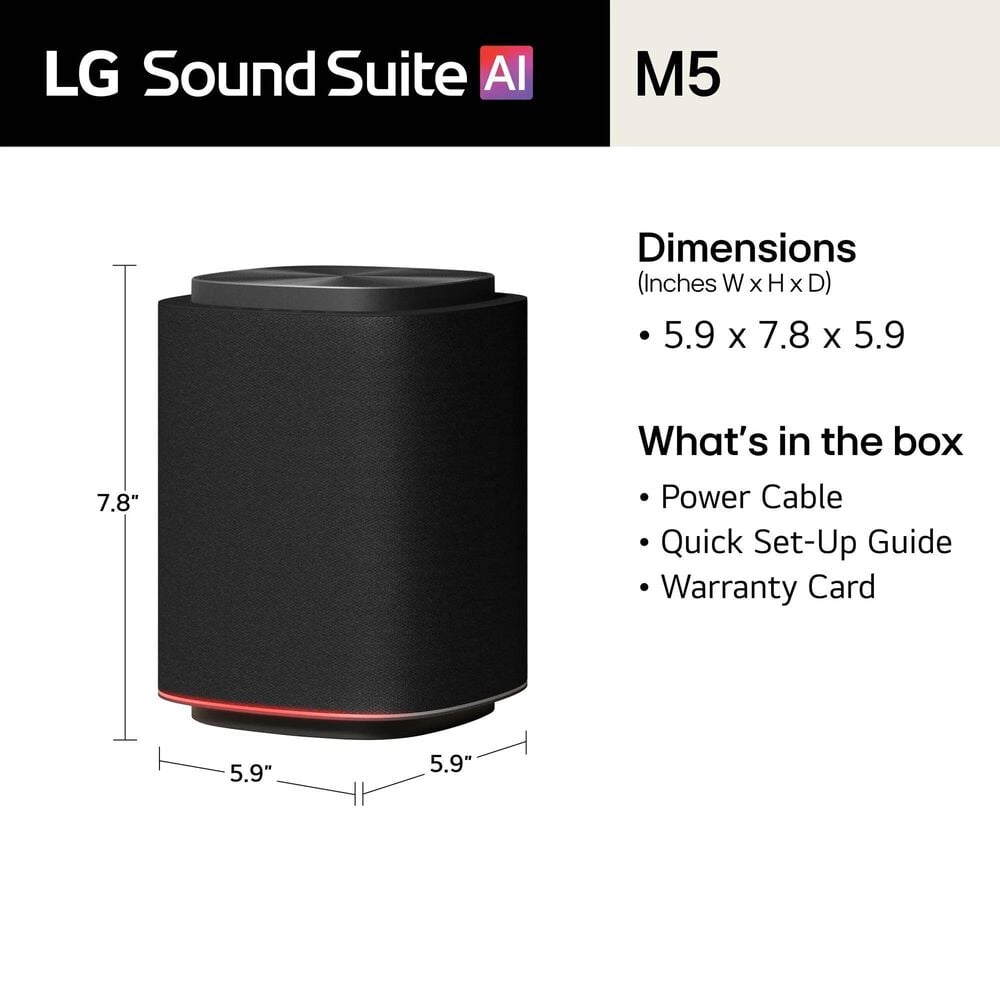LG Sound Suite M5 Wireless Speaker with Dolby Atmos FlexConnect in Black, , large