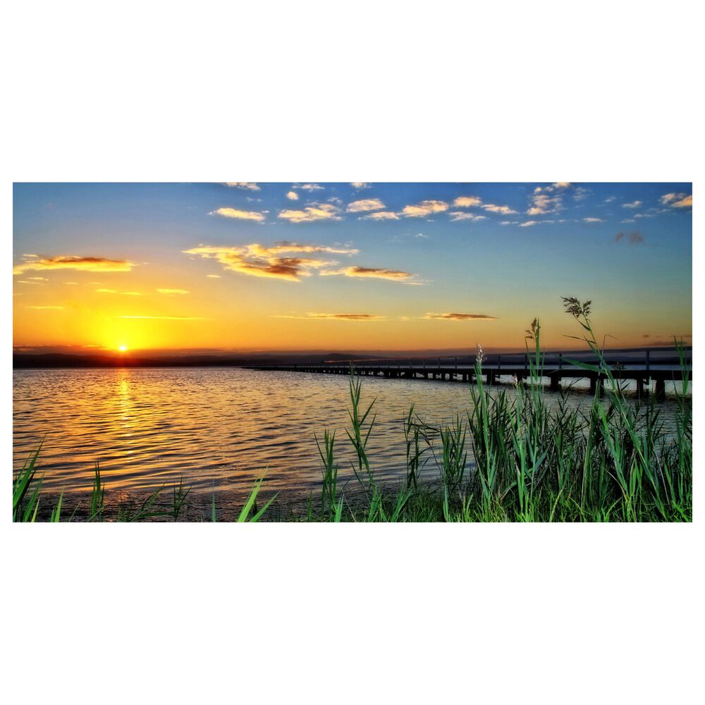 Timberlake Beata Czyzowska &#39;Lakeside Melody&#39; 12&quot; x 24&quot; Canvas Art in Light Blue/Tan/Yellow/Grey, , large